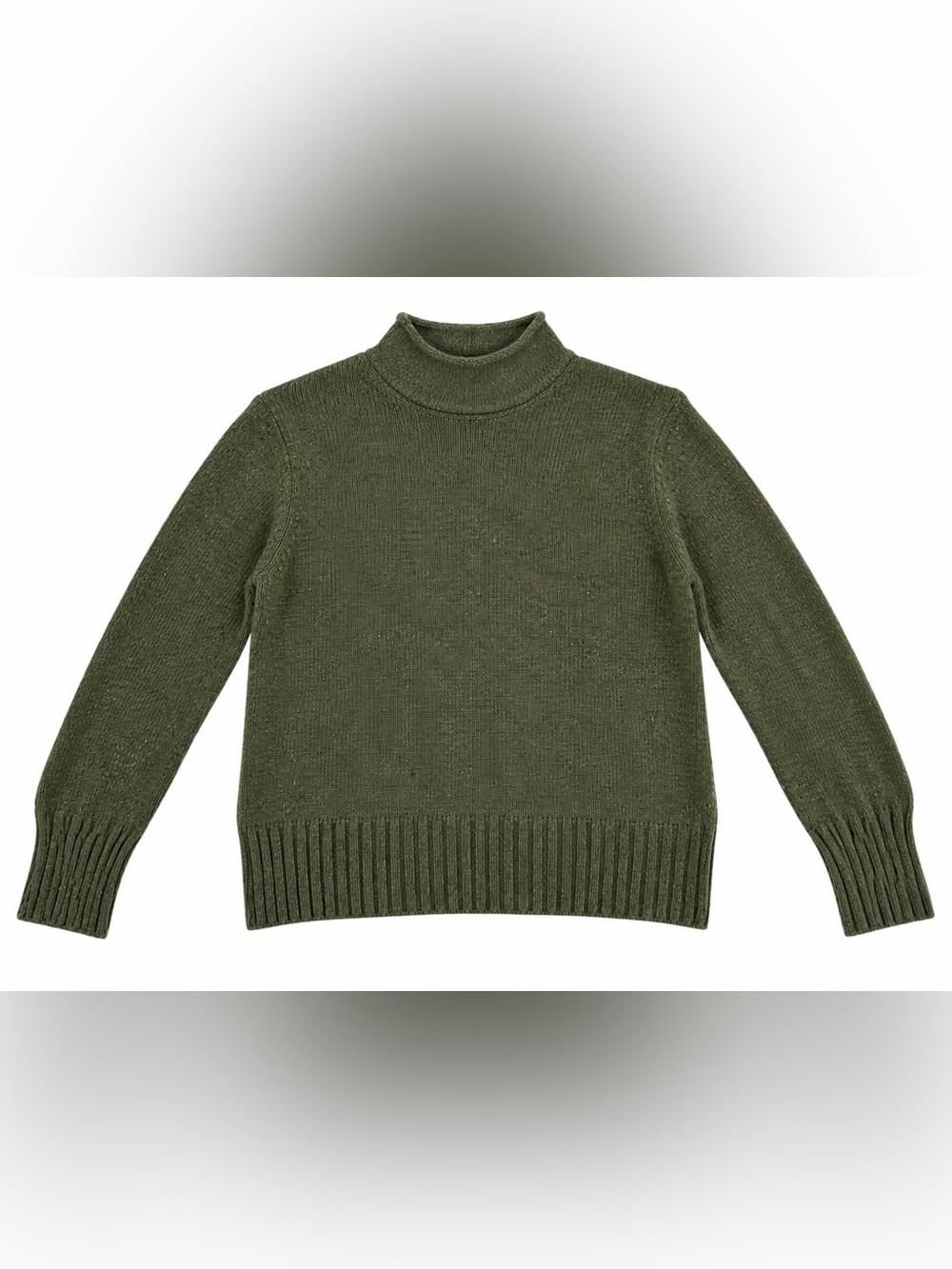 Madewell Olive Ribbed Hem Turtleneck Sweater